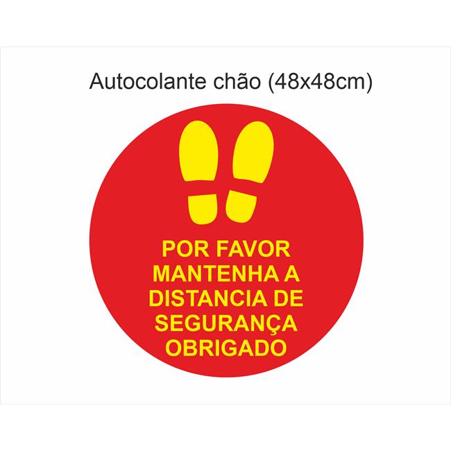 SINAL DISTANCIA SOCIAL REDONDO 48X48 (AUTOCOLANTE).