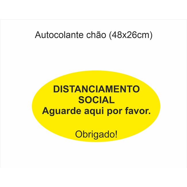 SINAL DISTANCIA SOCIAL OVAL 48X26 (AUTOCOLANTE).