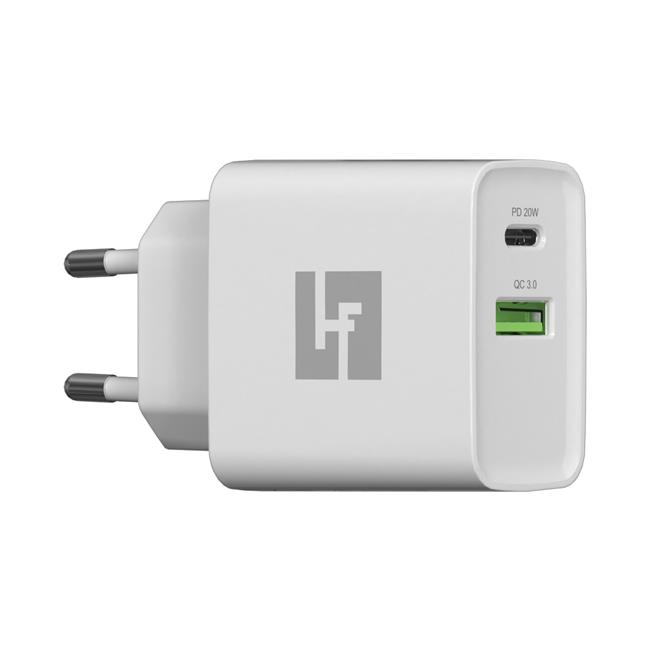CARREGADOR USB 20W HALFMMAN (1 USB A+ 1 USB C)