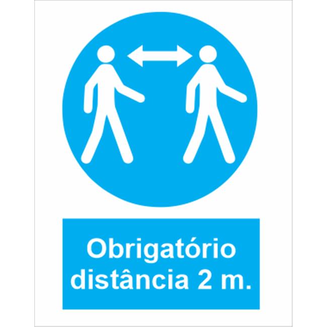 SINAL OBRIG. DISTANCIA 2M 15X20 (AUTOCOLANTE).