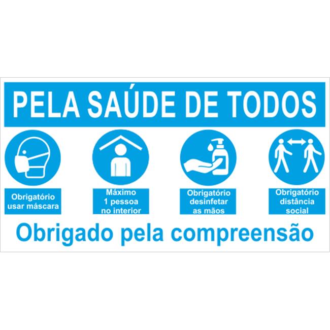 SINAL MASCARA LOTACAO GEL MAOS DISTANCIA 50X25 (AUTOCOLANTE).