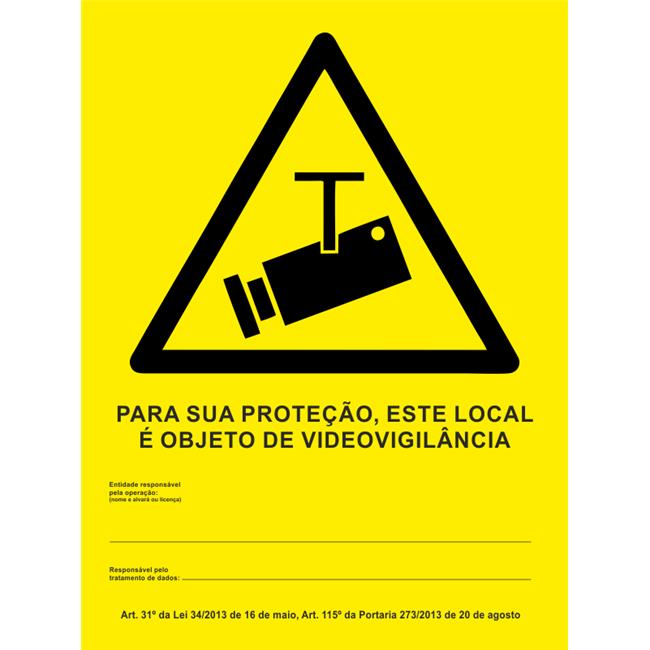 SINAL AVISO VIDEO VIGILANCIA 20X15 PARA PREENCHER.