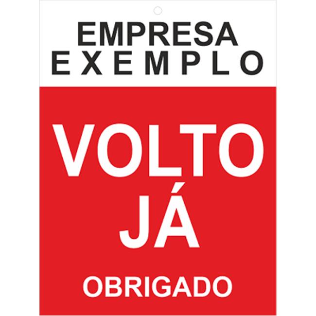 SINAL VOLTO JA 15X20 EM PVC 1MM.