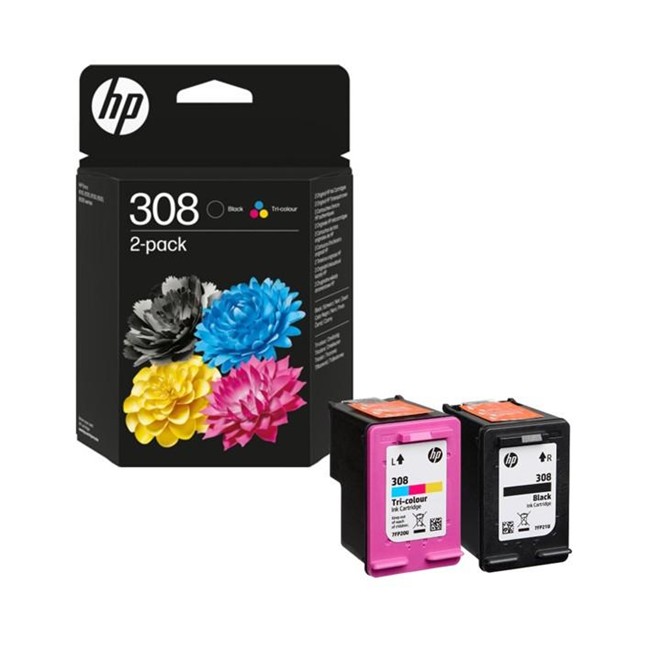 TINT HP 308 PRETO/COR PACK