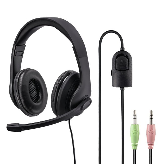 AUSCULTADORES C/MIC HAMA HS- P200 2 JACK 3.5MM