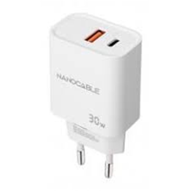 CARREGADOR NANOCABLE 30W (1 USB A+ 1 USB C)