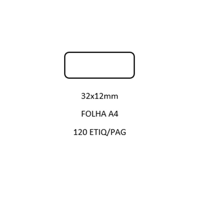 ETIQ. A4 32X12MM- FOLHA A4 OPTICA ASTUTO  (6X20 = 120 ETIQ PAG)