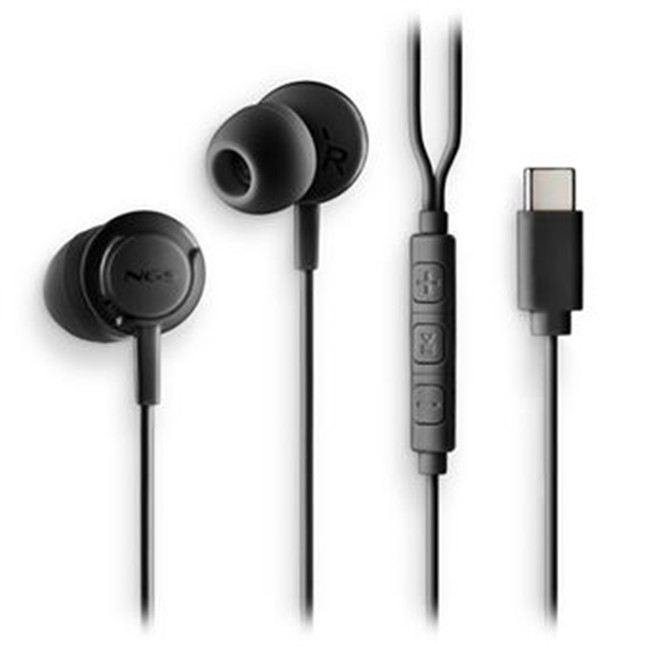 AURICULARES NGS USB-C PRETOS