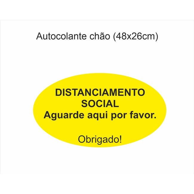 SINAL DISTANCIA SOCIAL OVAL 48X26 (AUTOCOLANTE).