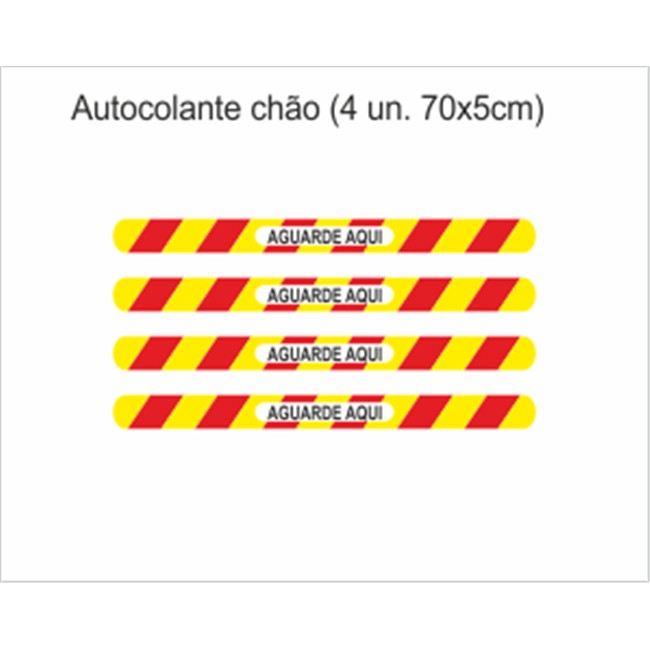 SINAL DISTANCIA SOCIAL TIRAS ZEBRA 4UN 70X5 (AUTOCOLANTE).