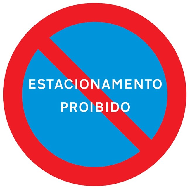 SINAL PROIBIDO ESTACIONAR 20X20 (AUTOCOLANTE).