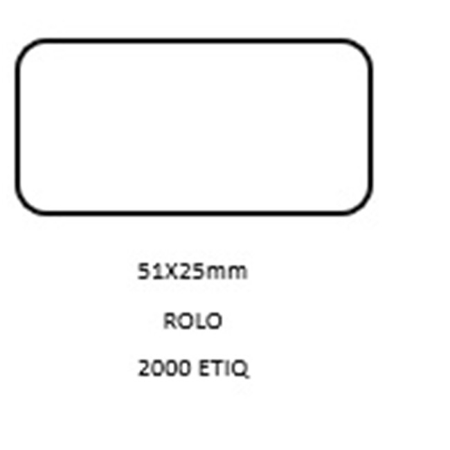 ETIQ. ROLO 51X25MM 2000T PAPEL MATEPREMIUM ZEBRA