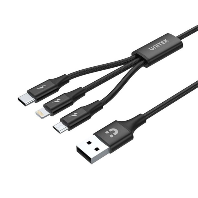 CABO USB  3 IN1 USB PARA MICRO-USB TYPE-C E LIGHTNING