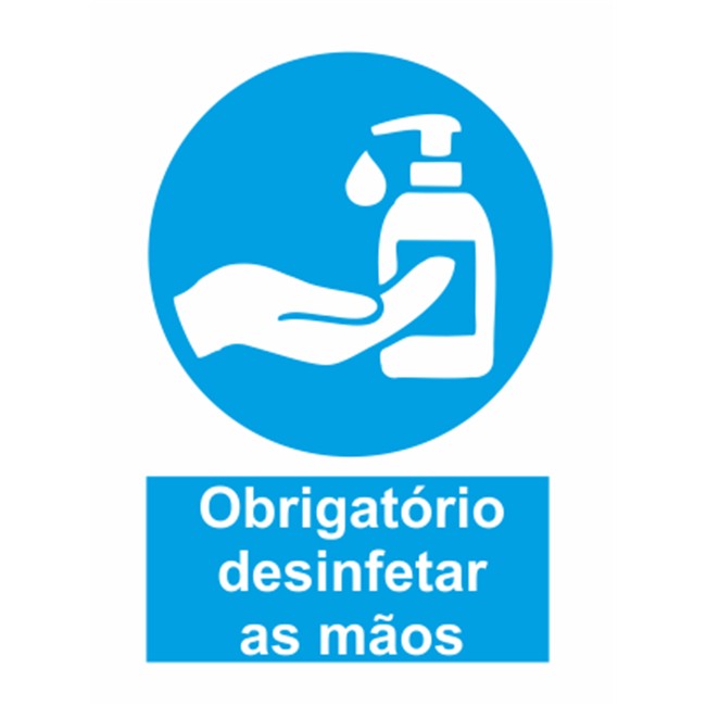 SINAL OBRIG. DESINFETAR MAOS GEL 15X20 (AUTOCOLANTE).